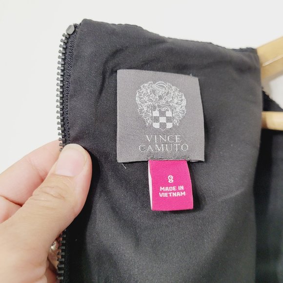 Vince Camuto Lace Shift Dress Bell Sleeves Semi Formal Scoop Neckline Womens 8 - Picture 9 of 12